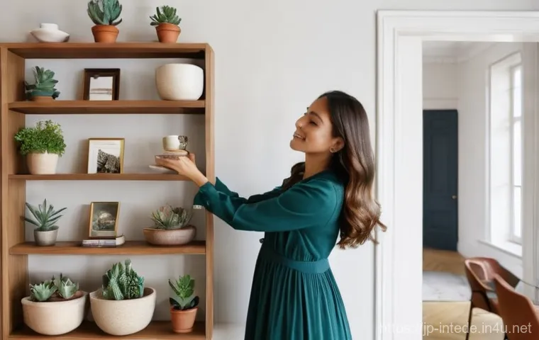 인테리어 이론과 실무의 차이 - A bright and organized home office or study area, showcasing a meticulous planning process. A young ...
