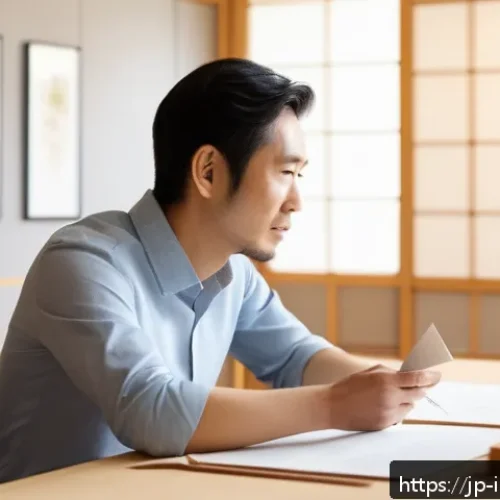 인테리어 디자이너로서 고객과의 갈등 해결 방법 - A modern Japanese interior designer attentively listening to a client during a detailed consultation...