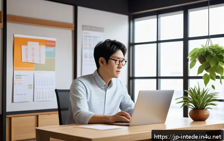 인테리어 디자이너의 클라이언트 관리 노하우 - A modern Japanese interior design office scene featuring a professional designer in smart casual att...